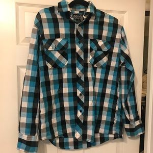 Eighty eight plaid button down casual large